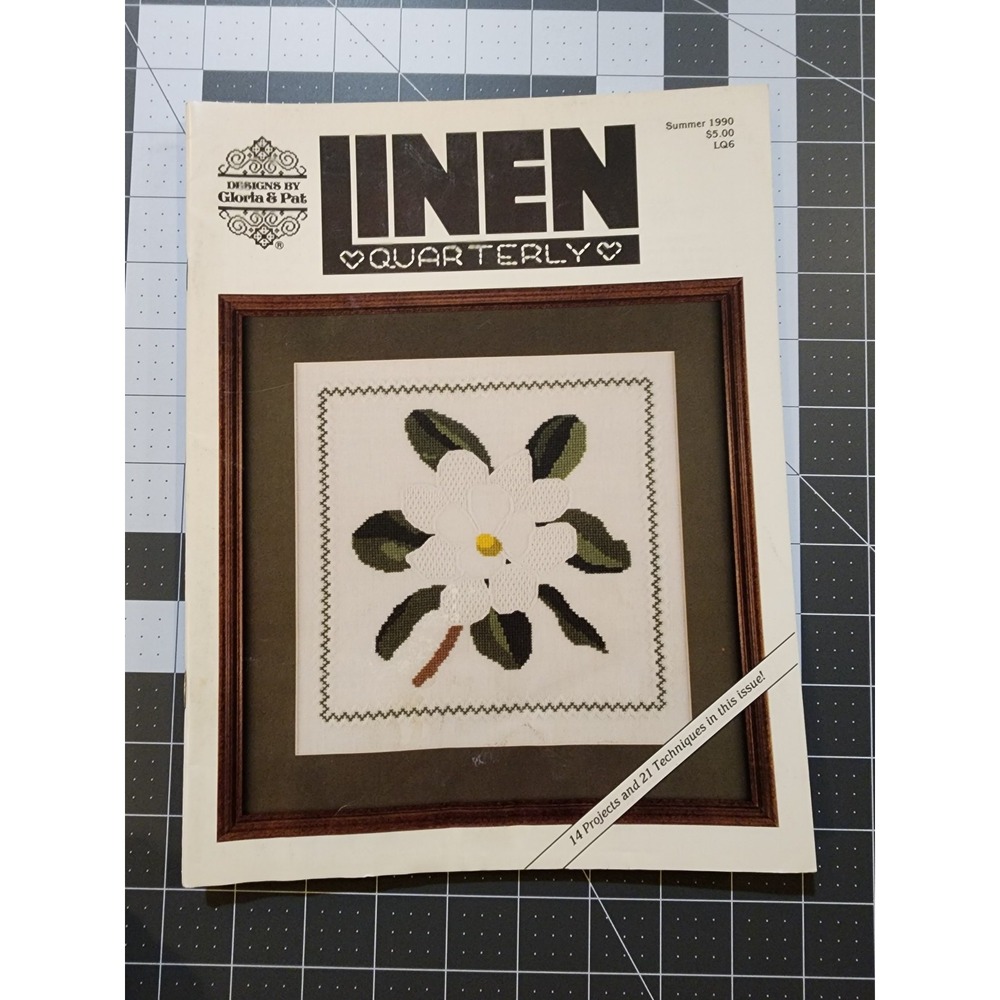 Vintage Linen Quarterly 1990 Projects patterns cross stitch Designs by Gloria